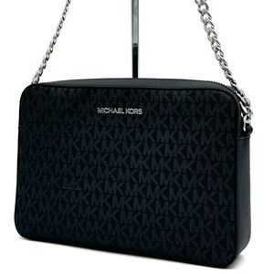 Michael Kors Large Jet Set Item EW Crossbody Bag Black Signature